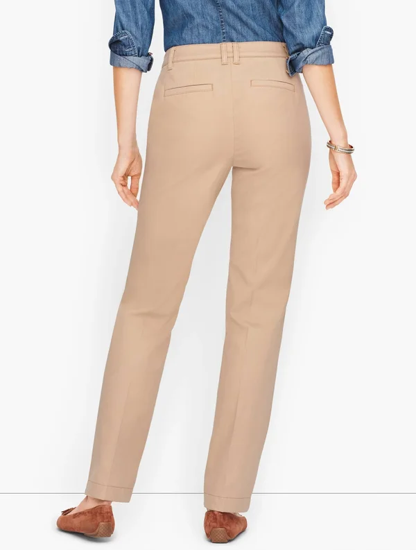 Plus Size - Stretch Cotton Chinos Pants - Curvy Fit - Indigo - 24 Talbots