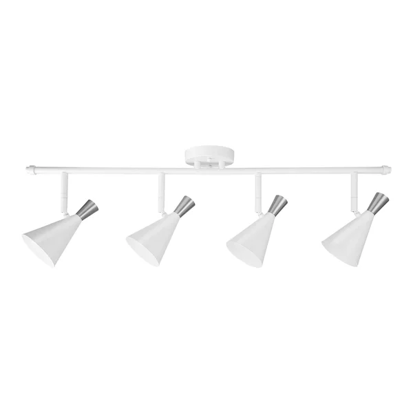 Globe Electric 59452 Aurora 4-Light Track Lighting - Matte White, Brushed Steel Accents
