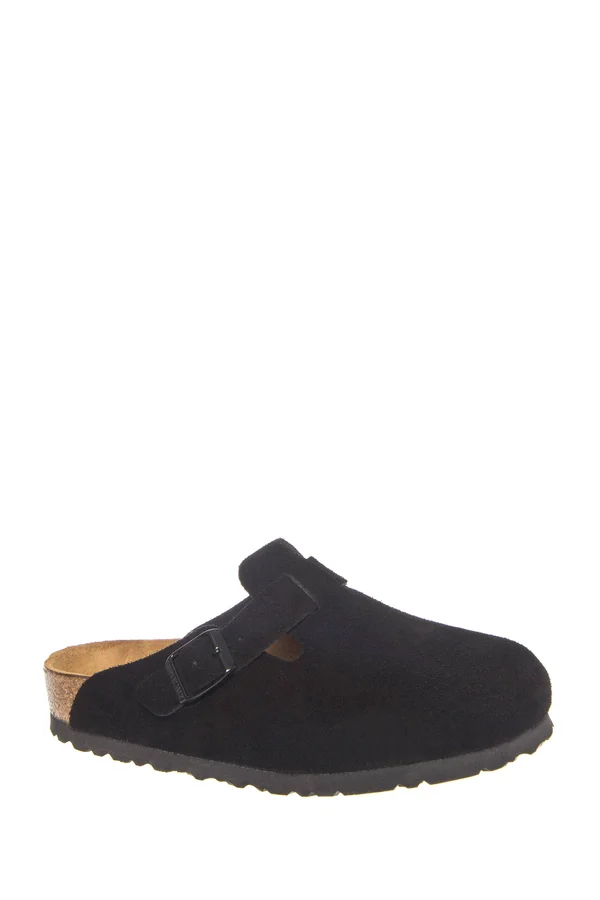 Birkenstock Boston Soft Footbed (Unisex) Clog Shoes Black Suede : 42 (US Men's 9-9.5 - US Women's 11-11.5) Regular