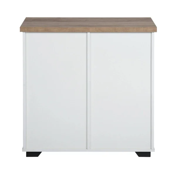 Furniture R Farmhouse Sliding Door Wood Storage Cabinet - White