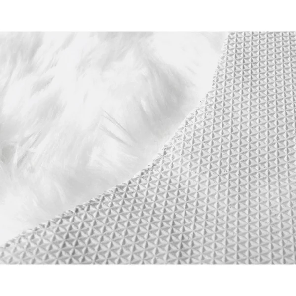 3x5 Soft and Plush Quad Pelt Faux Sheepskin Shag Rug Black White