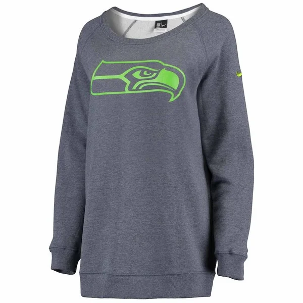 Seattle Seahawks Nike Women's Champ Drive Boyfriend Pullover Sweatshirt - College Navy