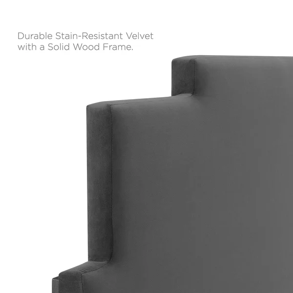 Lindsey Performance Velvet Twin Platform Bed MOD-6897-CHA