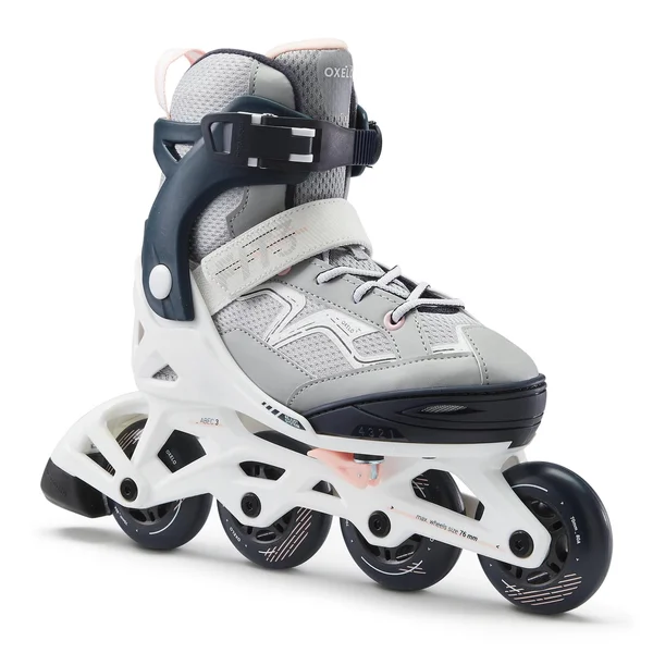 Oxelo Kid's Fit 3 Inline Fitness Skates - 6 to 12 Years in Dark Blue, Size W5 - 7.5/M3.5 - 6