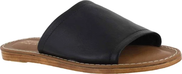 Bella Vita Ros-Italy Slide Sandals - Black Italian Leather
