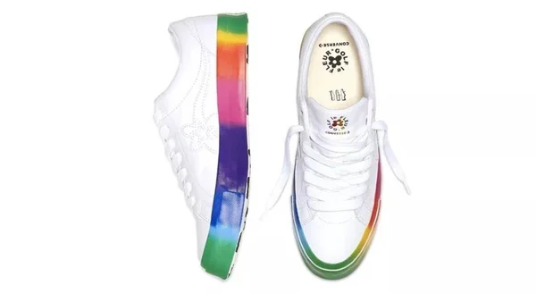 Converse One Star x Golf Le Fleur Rainbow Sole Sneakers/Shoes 166409C (US Size 4.5)