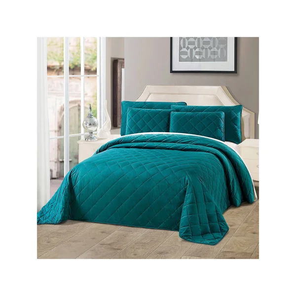 Serenta Velvet Quilted 5 Piece Bed Spread Set