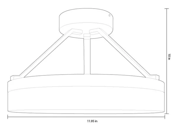 Allen + Roth Lynnpark 11.95-in Brushed Nickel LED Semi-Flush Mount Light - SFL11BNK