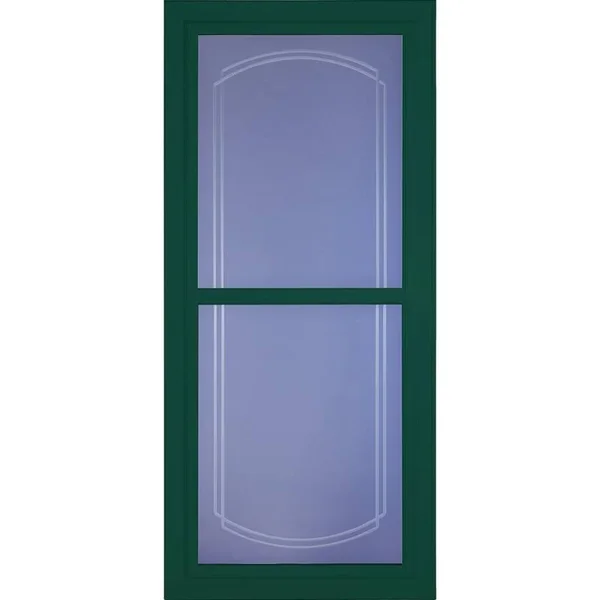 Larson Tradewinds Bevel 36-in x 81-in Green Full-View Universal Reversible Aluminum Storm Door - 14614122