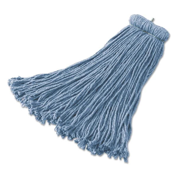 Rubbermaid Premium Bolt-On Cut-End Blended Mop - 20 oz, Blue, 12/Carton