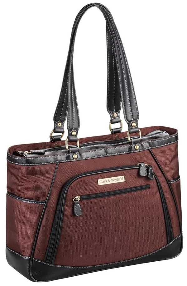 Clark & Mayfield Women's Sellwood Metro Laptop Handbag, Bordeaux Brown, 15.6x22