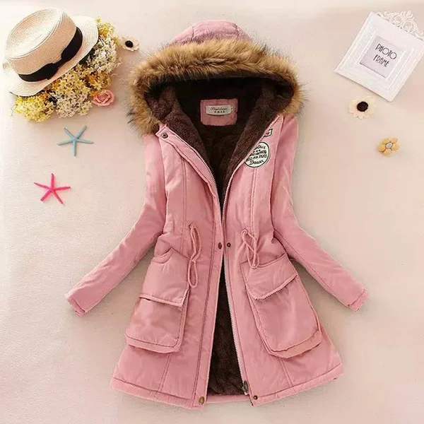 2018 Women Winter Thicken Warm Coat Female Autumn Hooded Cotton Fur Plus Size Basic Jacket Outerwear Slim Long Ladies Chaqueta D