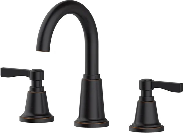 Allen + Roth Townley Oil Rubbed Bronze 2-Handle Widespread WaterSense Bathroom Sink Faucet with Drain - 67131W-602707