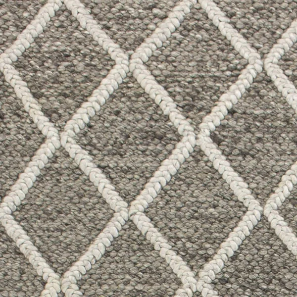 5' x 7' Wool Dark Grey Area Rug