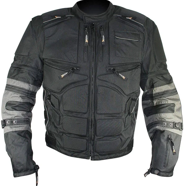 Xelement CF5050 &morph& Men's Black and Grey Cordura Armored Jacket with Removable Sleeves - Grey, Small