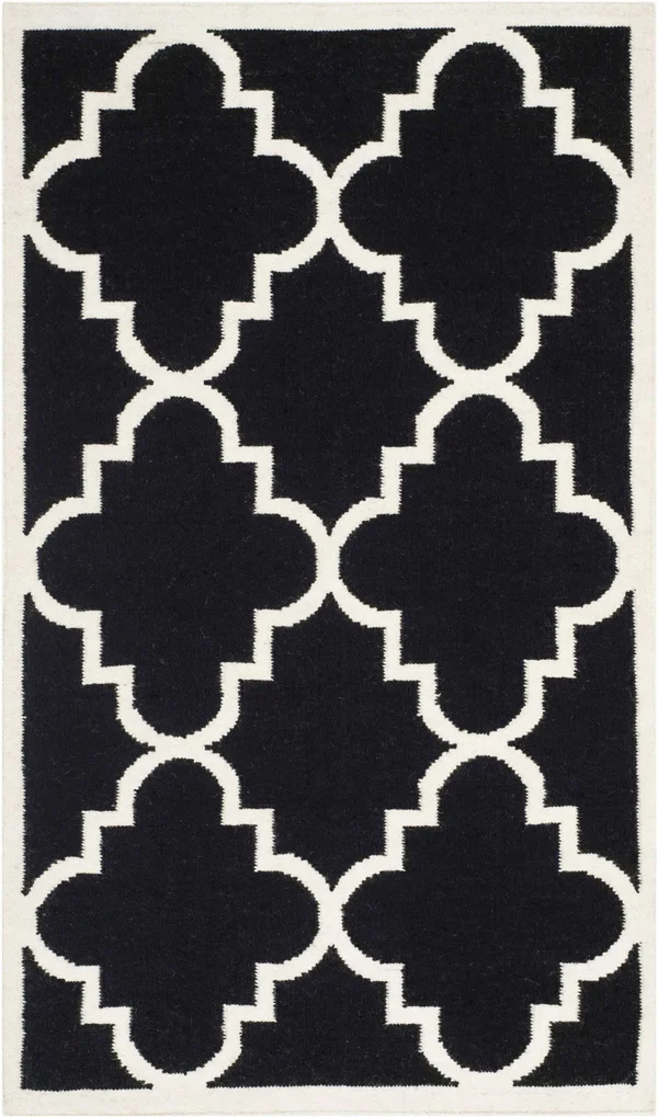 Safavieh Dhurries DHU633A 2&6x22 x 12&0x22 Runner Black, Ivory Area Rug