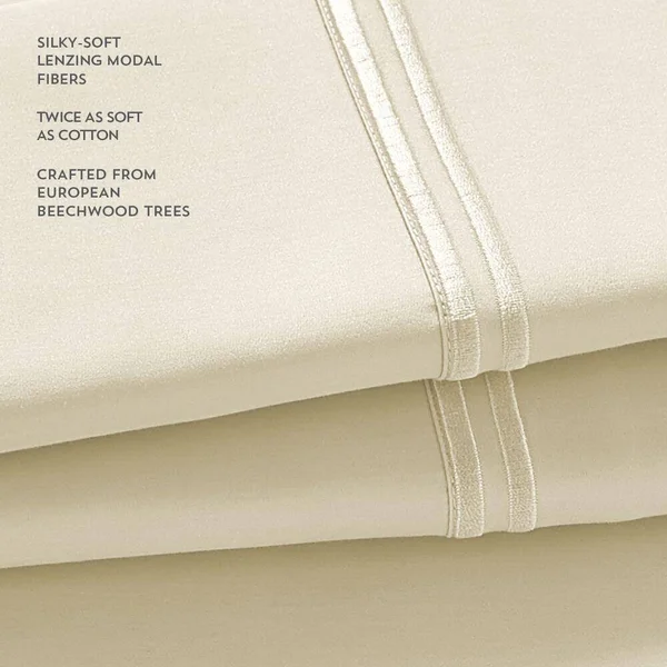 PureCare Premium Ultra Soft Bed Sheet Set Modal Long Staple Cotton - Twin XL - Dove Gray