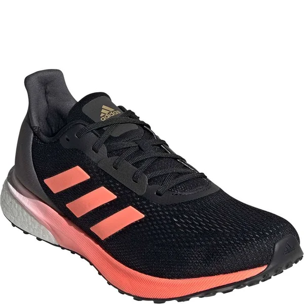 Adidas Astrarun Shoes - Men's - Core Black, Signal Coral, Grey Five - 10
