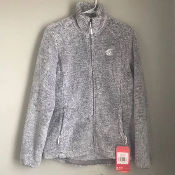 The North Face Women's Osito 2 Jacket TNF White, Metallic Silver Stripe M