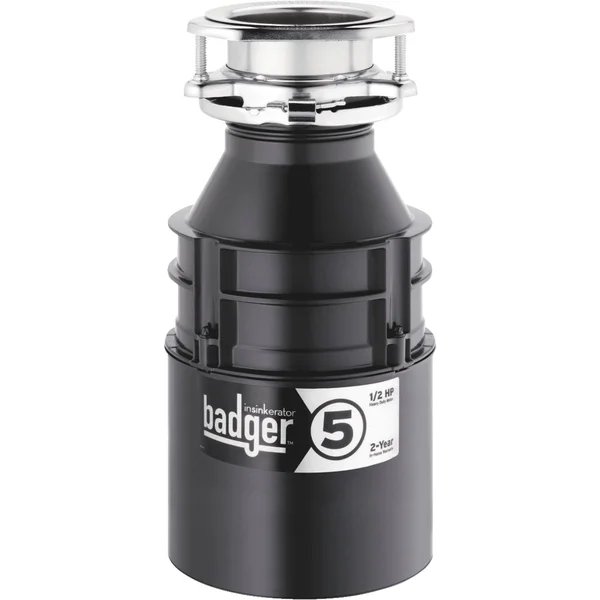 InSinkErator Badger 5 1/2 HP Garbage Disposal - Black, 6.75x22 x 12.625x22