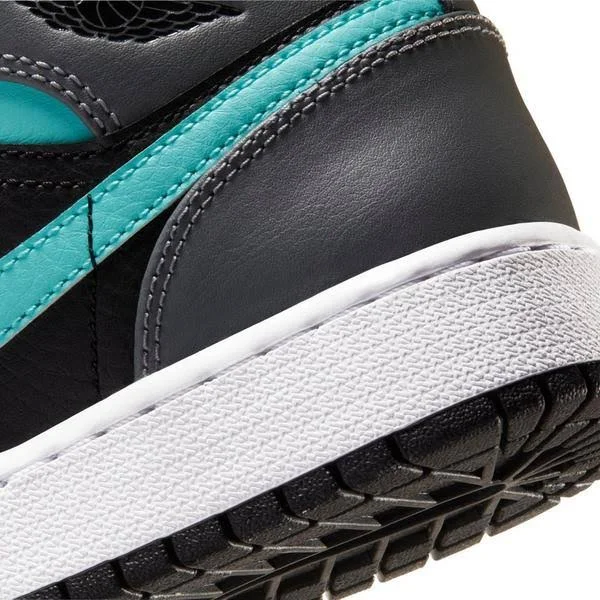Air Jordan 1 Mid GS &Grey, Aqua& Shoes - Size 5Y