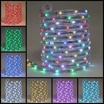 LED Rope Lights – Outdoor 20 Feet RGB White Yellow (Must Watch Video Before You Buy) – Rainbow Color Chase All in One