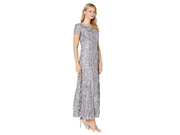 Alex Evenings Rosette A-Line Gown - Dove