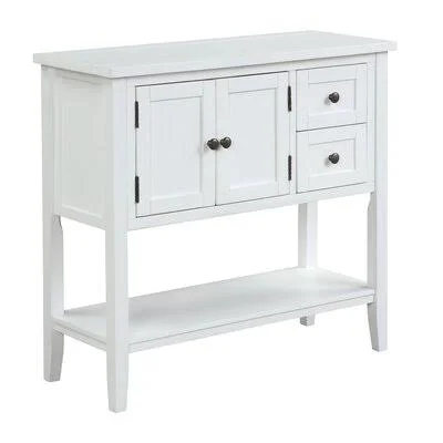 36/&/& Modern Console Table Sofa Table for Living Room with 2 Drawers, 1 Cabinet and 1 Shelf Darby Home Co Table Top Color: Whit