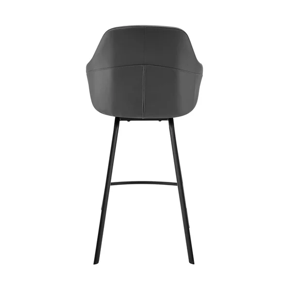 30x22 Brigden Swivel Counter Height Barstool with Gray Faux Leather Black Metal - Armen Living
