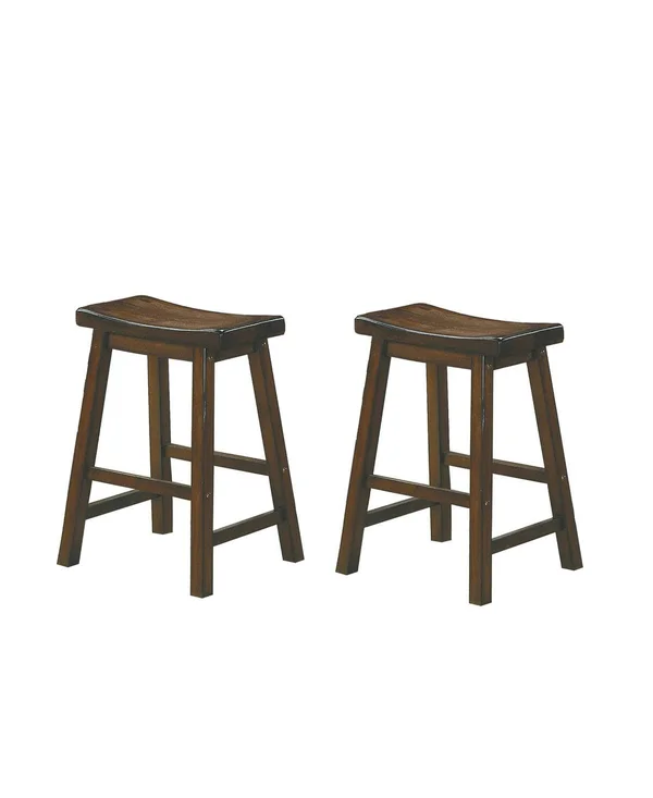 Homelegance Saddleback 24 inch Stool - Black [Set of 2]