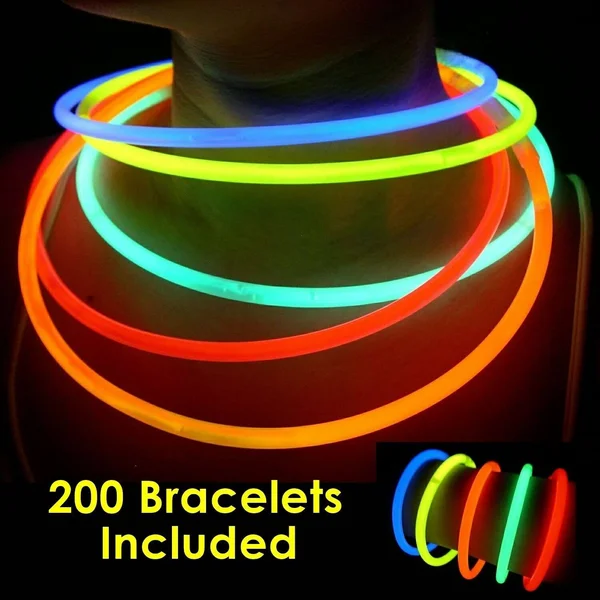 200 Glow Sticks Bulk Wholesale Necklaces, 22 Glow Stick Necklaces+200 Free Glow