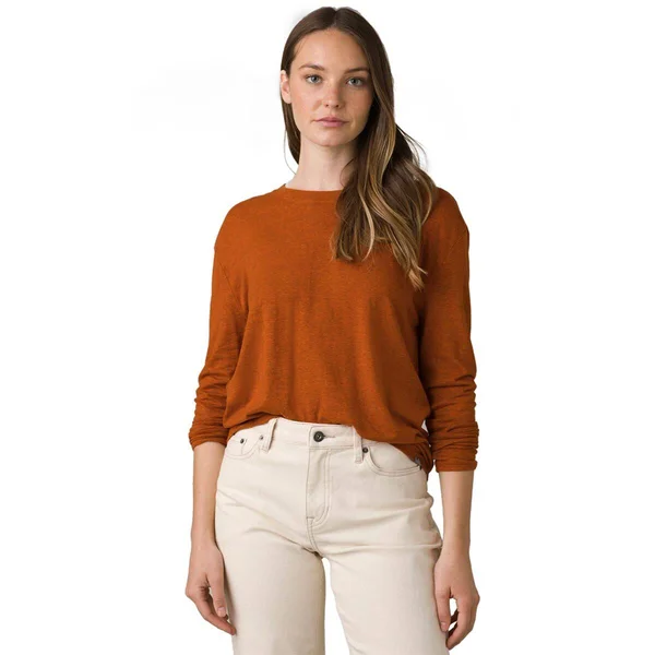 Prana Cozy Up Long Sleeve Tee - Women's M Gingerbread Heather