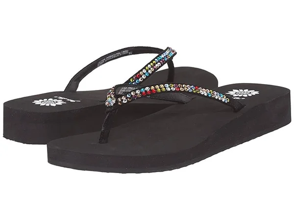 Yellow Box Women's Jello Sandal - Black/Multi, 7 M US
