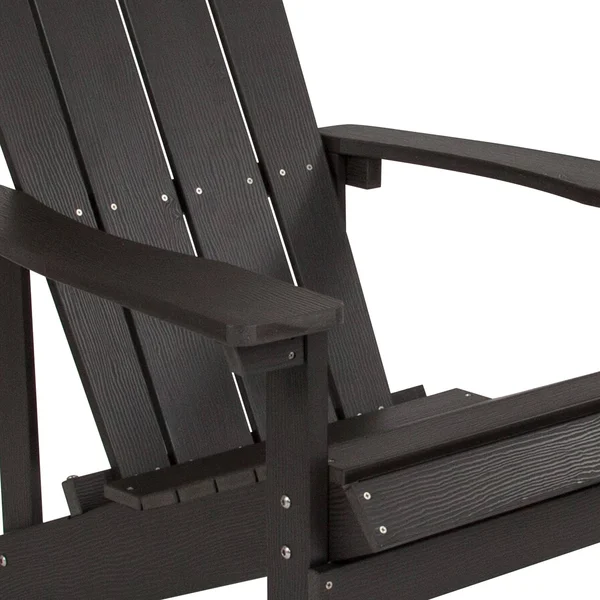 Emma and Oliver All-Weather Adirondack Chair in Slate Gray Faux Wood