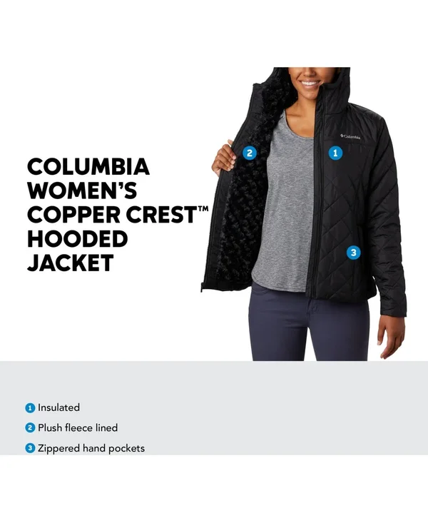 Columbia Women's Copper Crest Hooded Jacket - Small, Black Cherry