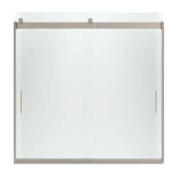 KOHLER K-706002-D3-ABV Levity Frameless Sliding Bath Door with Frosted Glass - Anodized Brushed Bronze