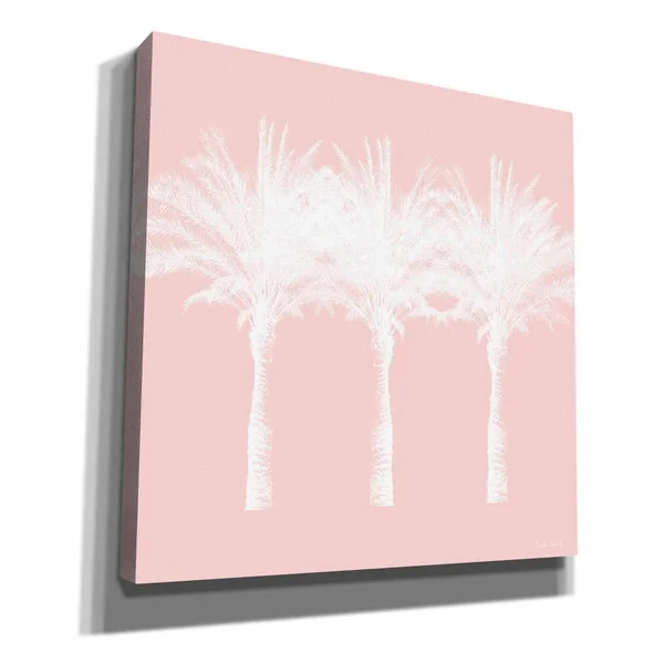 Epic Graffiti 'White and Pink Palm Trees' by Linda Woods - Canvas Wall Art, 18 inchx18 inch, Size: 18 x 18
