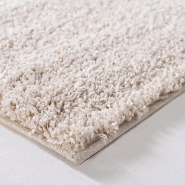 Soft Solid Shag Oatmeal Beige 5 ft Square Area Rug