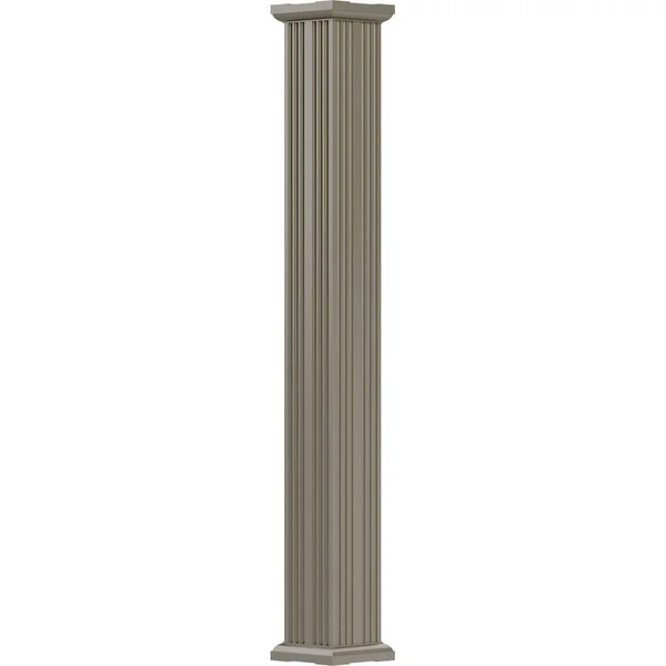 AFCO - Industries EA0812FNFSDTUTU 8x22 x 12& Endura-Aluminum Column, Square Shaft (FOR Pilaster Installation - 2 Halves Included)
