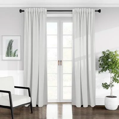 Jorja Solid Room Darkening Rod Pocket Single Curtain Panel Everly Quinn Curtain Color: Pearl - Size per Panel: 50x22 W x 96x22 L