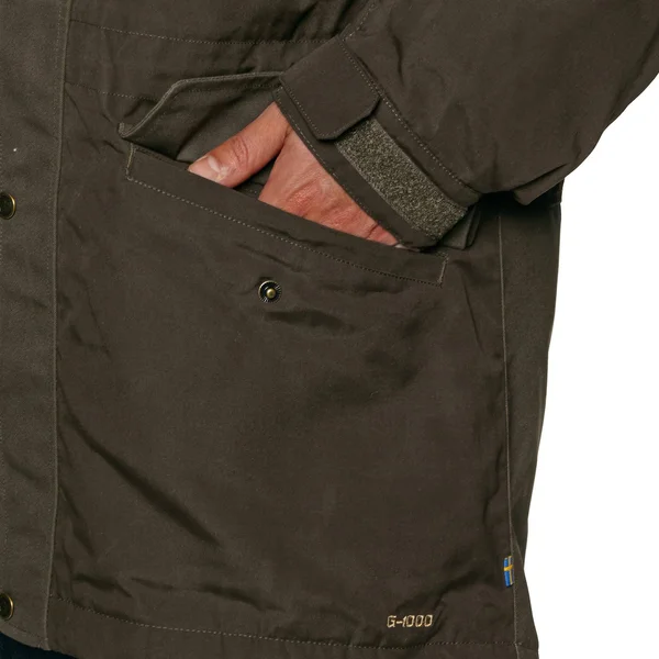 Fjallraven Singi Winter Jacket Olive - Mens G-1000 Casual Jacket, Size S - Color Dark Olive