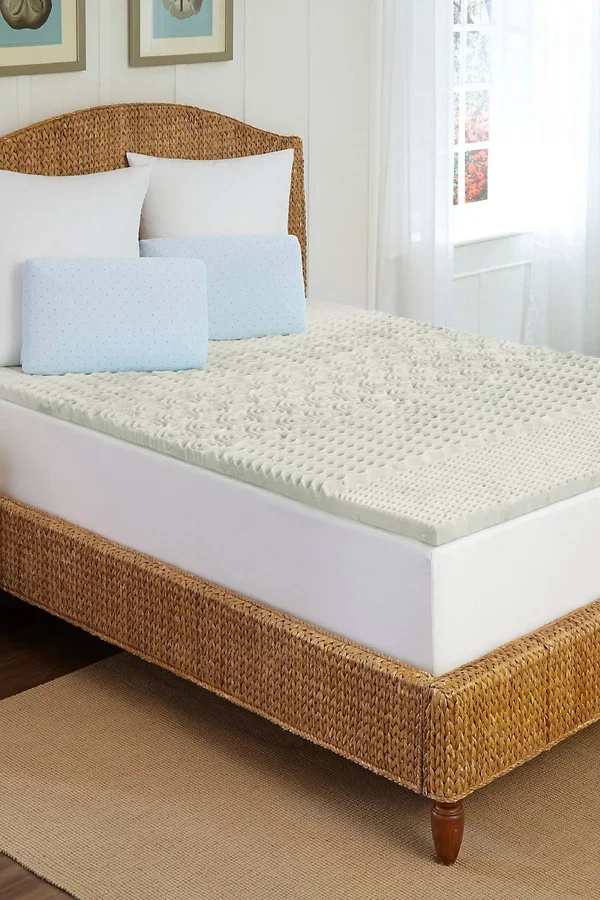 5-Zone Memory Foam King Mattress Topper White