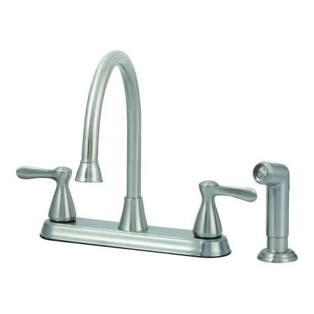 Ez-flo 10699 Two-Handle High-Rise Kitchen Faucet with Matching Side Spray - Brushed Nickel
