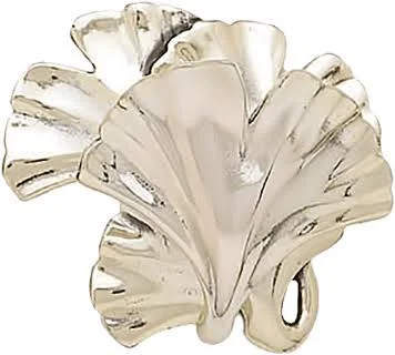 Edgar Berebi Arts & Craft Ginkgo Knob 8185-Burnished Silver Plate