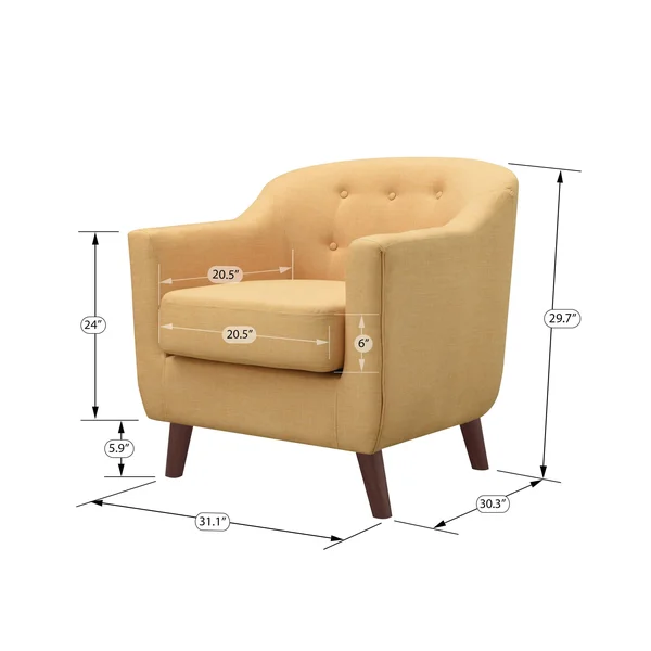 Furniture of America Naza Mid-Century Modern Fabric Barrel Club Chair - Cream