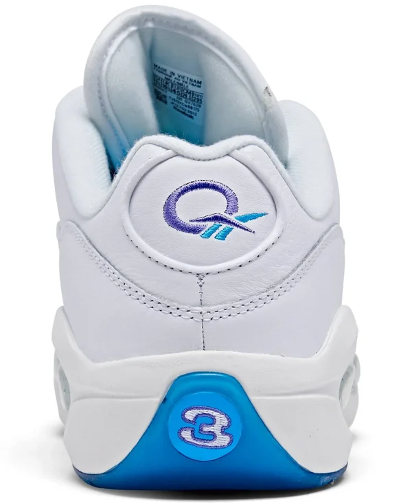 Reebok Men's Question Low Basketball Shoes in White/Footwear White Size 10.5 - Suede
