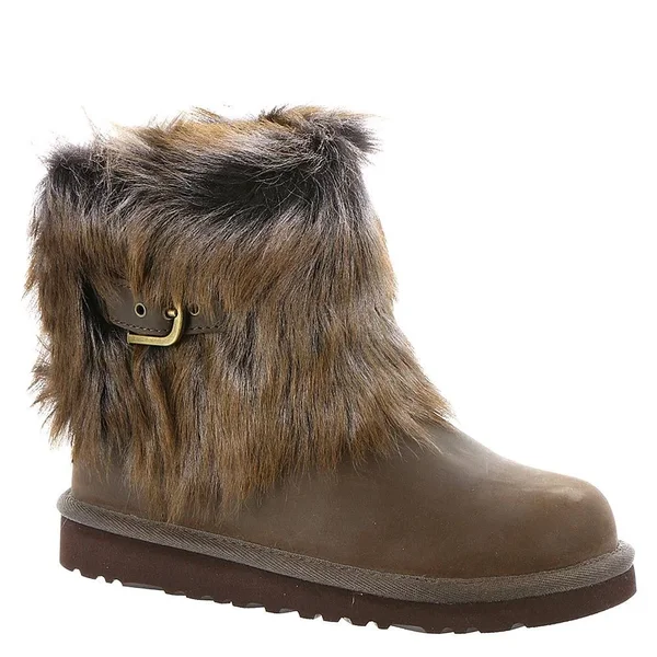 Ugg Kids Ellee Leather Boots Chocolate - Kids Unisex, Size: 2, Brown
