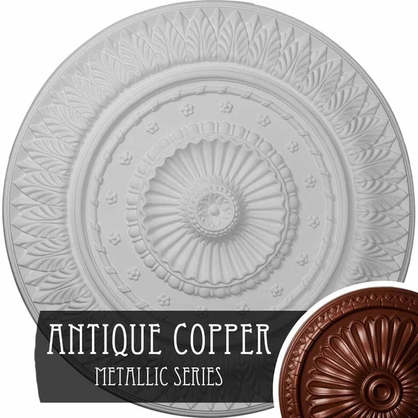 26 5/8x22OD x 2 1/4x22P Christopher Ceiling Medallion, Hand-Painted Clear Yellow