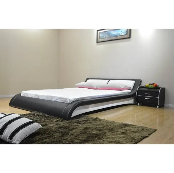 Greatime B1211EKBW Platform Bed, Eastern King, Black and White