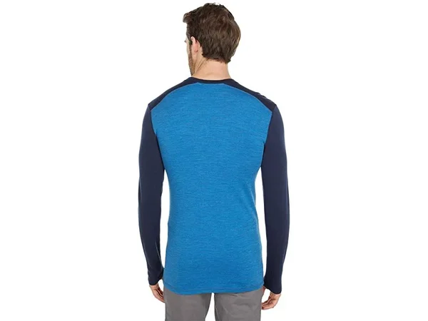 Smartwool Men's Merino 250 Baselayer Crew - Small - Neptune Blue Heather, Deep Navy